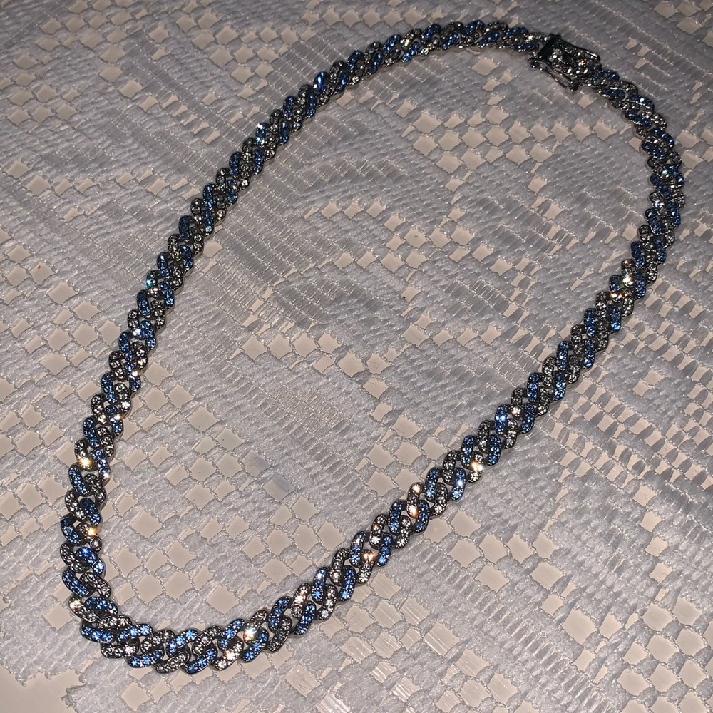 Iced blue Cuban chain link men’s 48g